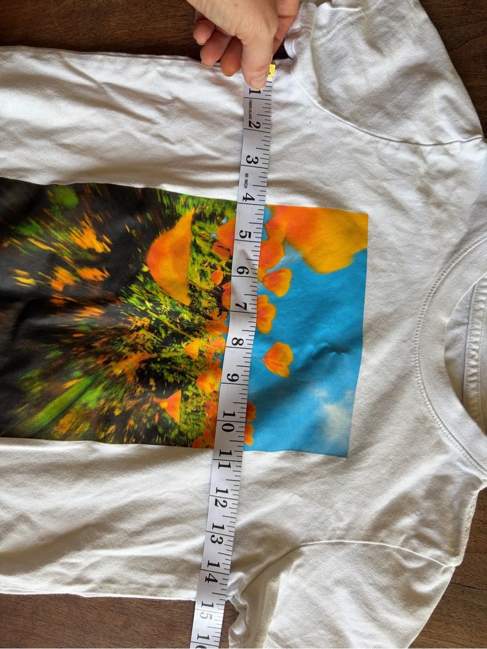 Nike White Tee with Orange Floral Graphic Size S